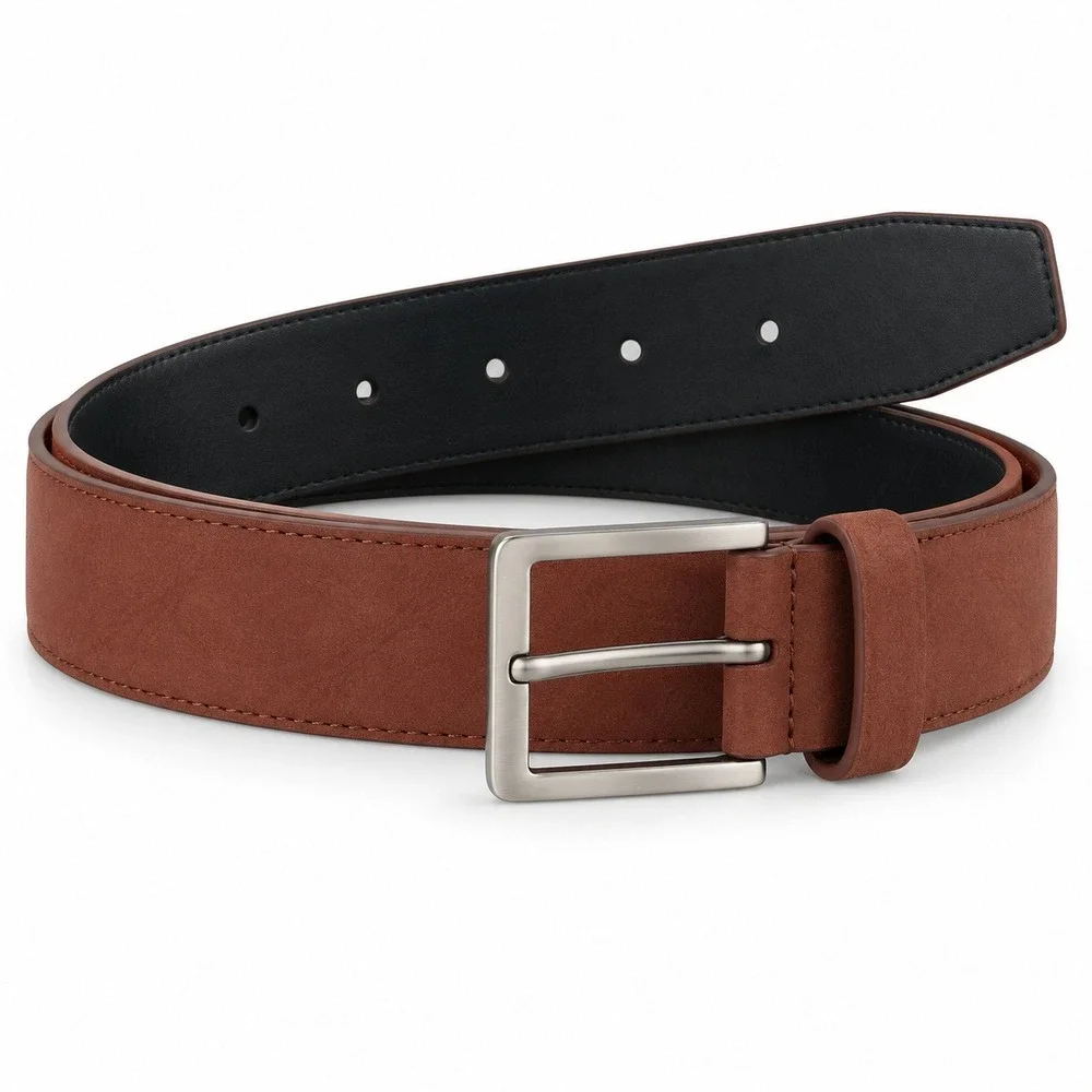 Alfani Mens Reversible Belt Black Rust Brown Size Small 30-32 Square Buckle NEW